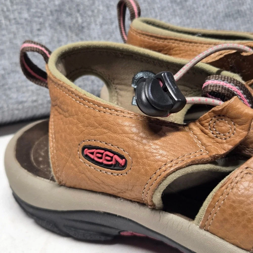 Keen Newport H2 Waterproof Hiking Sandals Brown Leather Pink Womens 10
